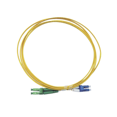 Jumper de Fibra Óptica Monomodo 9/125 LC/UPC-LC/APC, OFNR (Riser), 2.0 mm, Dúplex, Amarillo, 3 Metros (9.84 Pies)