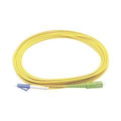 Jumper de Fibra Óptica Monomodo LC/UPC-SC/APC Simplex, color amarillo 3 metros