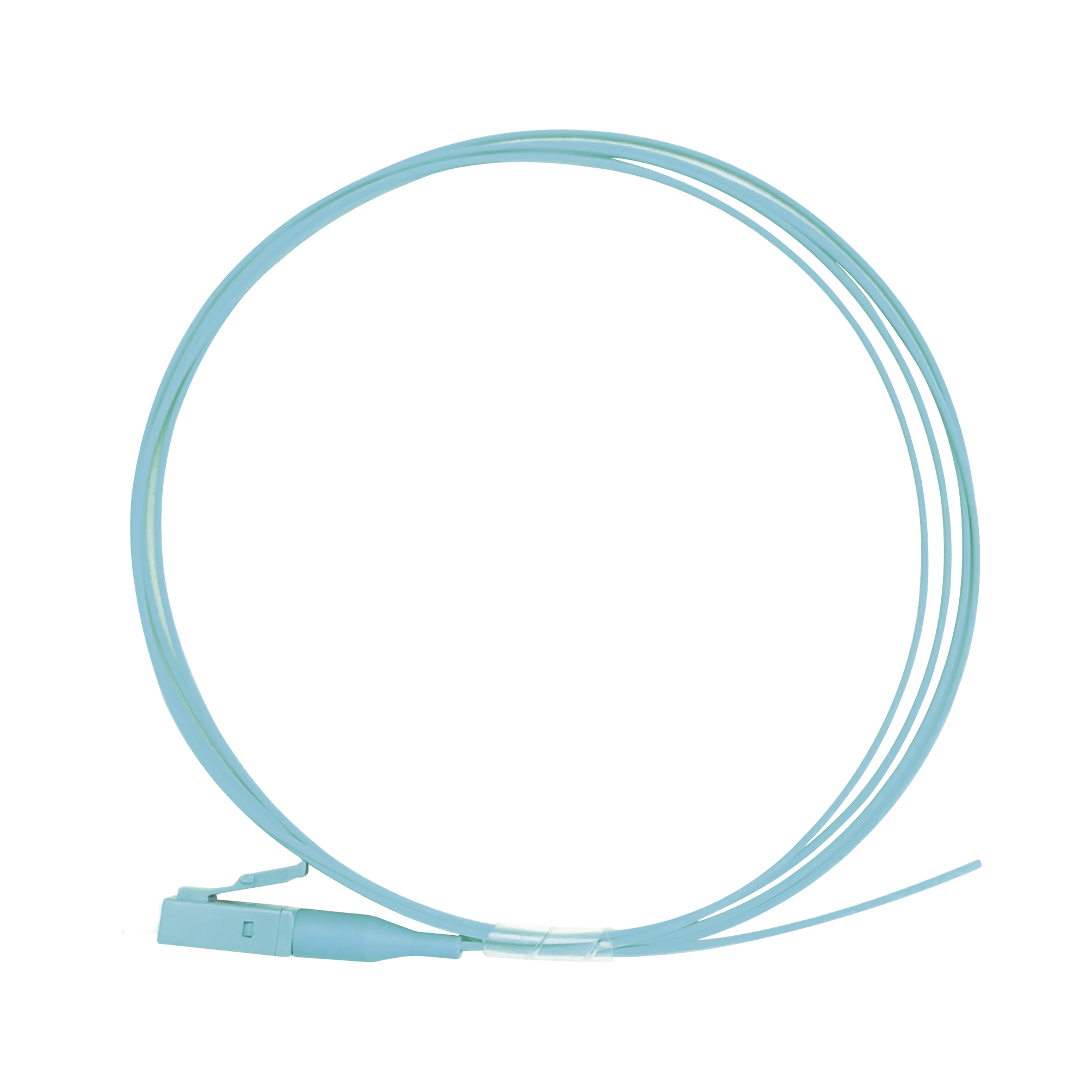 Pigtail de Fibra Óptica Simplex LC, PVC, OM3 50/125, Aqua, 1 Metro (3.28 Pies)