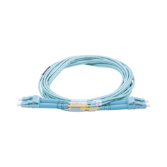 Jumper de Fibra Óptica Multimodo OM3 50/125 LC-LC OFNR (Riser), 2.0 mm, Dúplex, Aqua, 3 Metros (9.84 Pies)