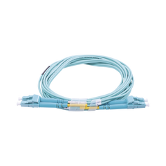 Jumper de Fibra Óptica Multimodo OM3 50/125 LC-LC OFNR (Riser), 2.0 mm, Dúplex, Aqua, 3 metros