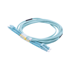 Jumper de Fibra Óptica Multimodo OM3 50/125 LC-LC OFNR (Riser), 2.0 mm, Dúplex, Aqua, 3 Metros (9.84 Pies)