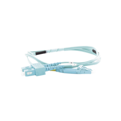 Jumper de Fibra Óptica Multimodo OM3 50/125 LC-SC OFNR (Riser), 2.0 mm, Dúplex, Aqua, 1 metro (3.28 pies)