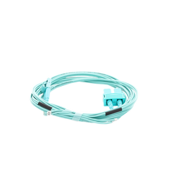 Jumper de Fibra Óptica Multimodo OM3 50/125 LC-SC OFNR (Riser), 2.0 mm, Dúplex, Aqua, 3 metros