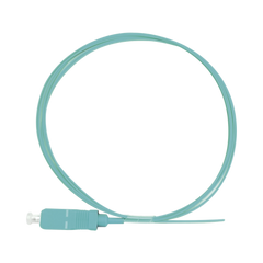 Pigtail de Fibra Óptica Simplex SC, PVC, OM3 50/125, Aqua, 1 metro