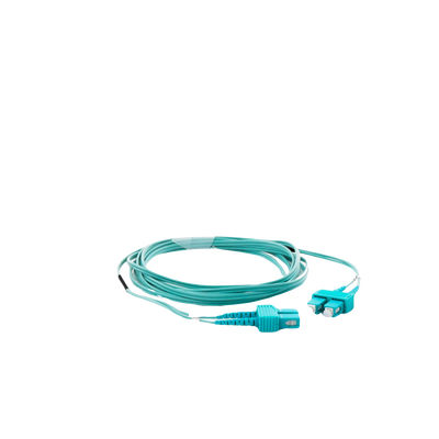 Jumper de Fibra Óptica Multimodo OM3 50/125 SC-SC OFNR (Riser), 2.0 mm, Dúplex, Aqua, 3 metros