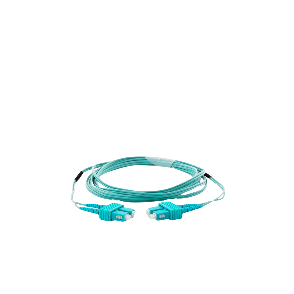 Jumper de Fibra Óptica Multimodo OM3 50/125 SC-SC OFNR (Riser), 2.0 mm, Dúplex, Aqua, 3 Metros (9.84 Pies)