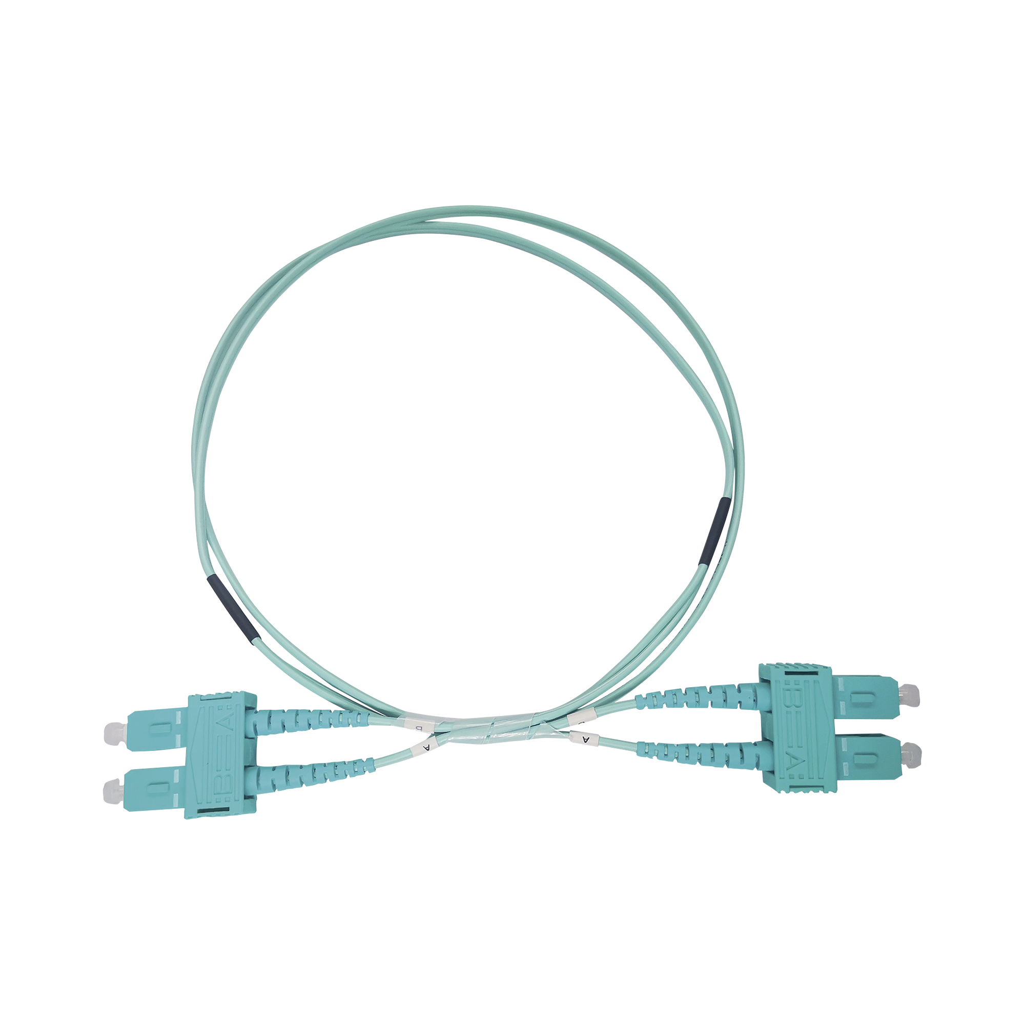Jumper de Fibra Óptica Multimodo OM3 50/125 SC-SC OFNR (Riser), 2.0 mm, Dúplex, Aqua, 3 Metros (9.84 Pies)