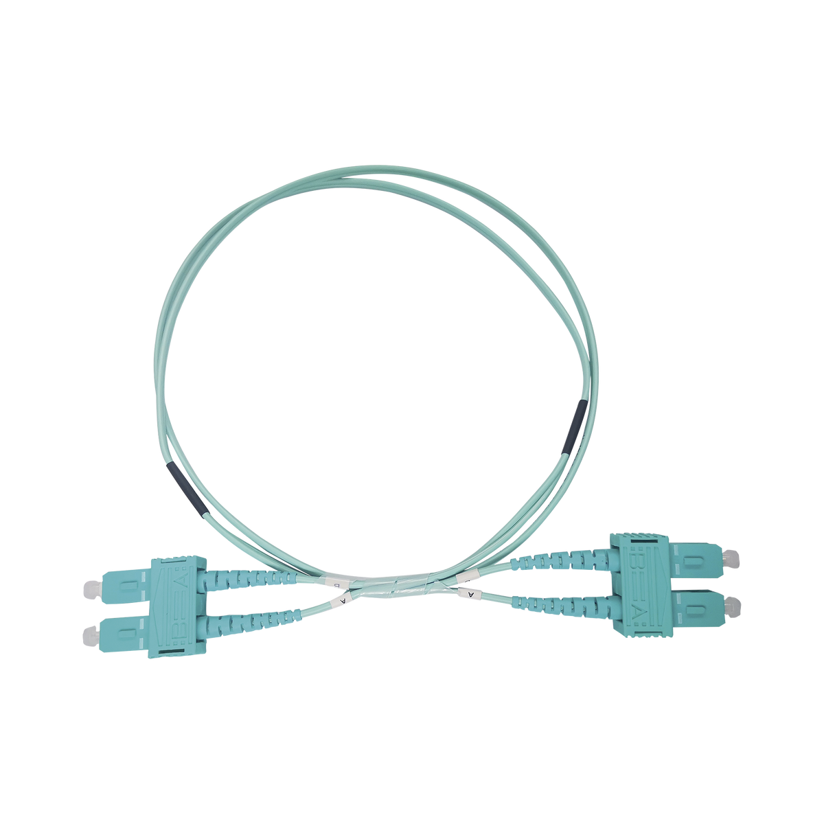 Jumper de Fibra Óptica Multimodo OM3 50/125 SC-SC OFNR (Riser), 2.0 mm, Dúplex, Aqua, 3 Metros (9.84 Pies)