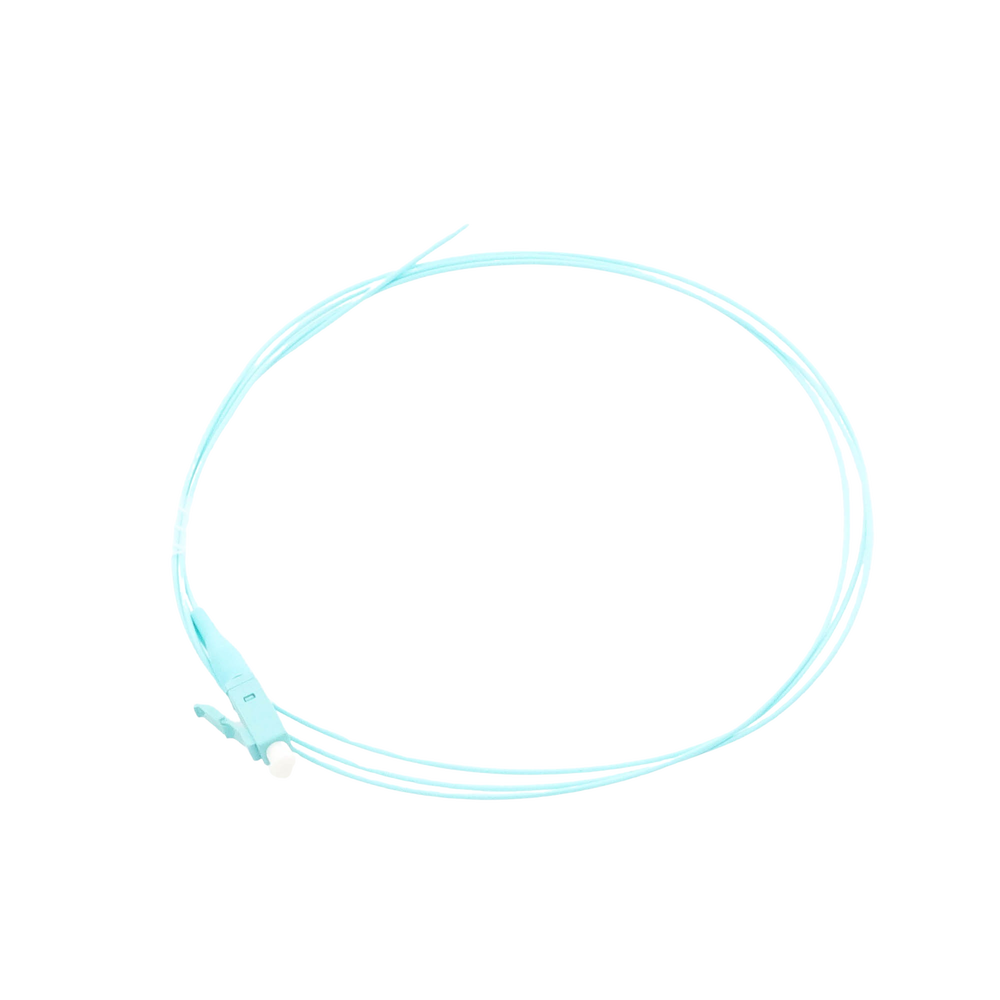 Pigtail de Fibra Óptica Simplex LC, PVC, OM4 50/125, Aqua, 1 Metro (3.28 Pies)