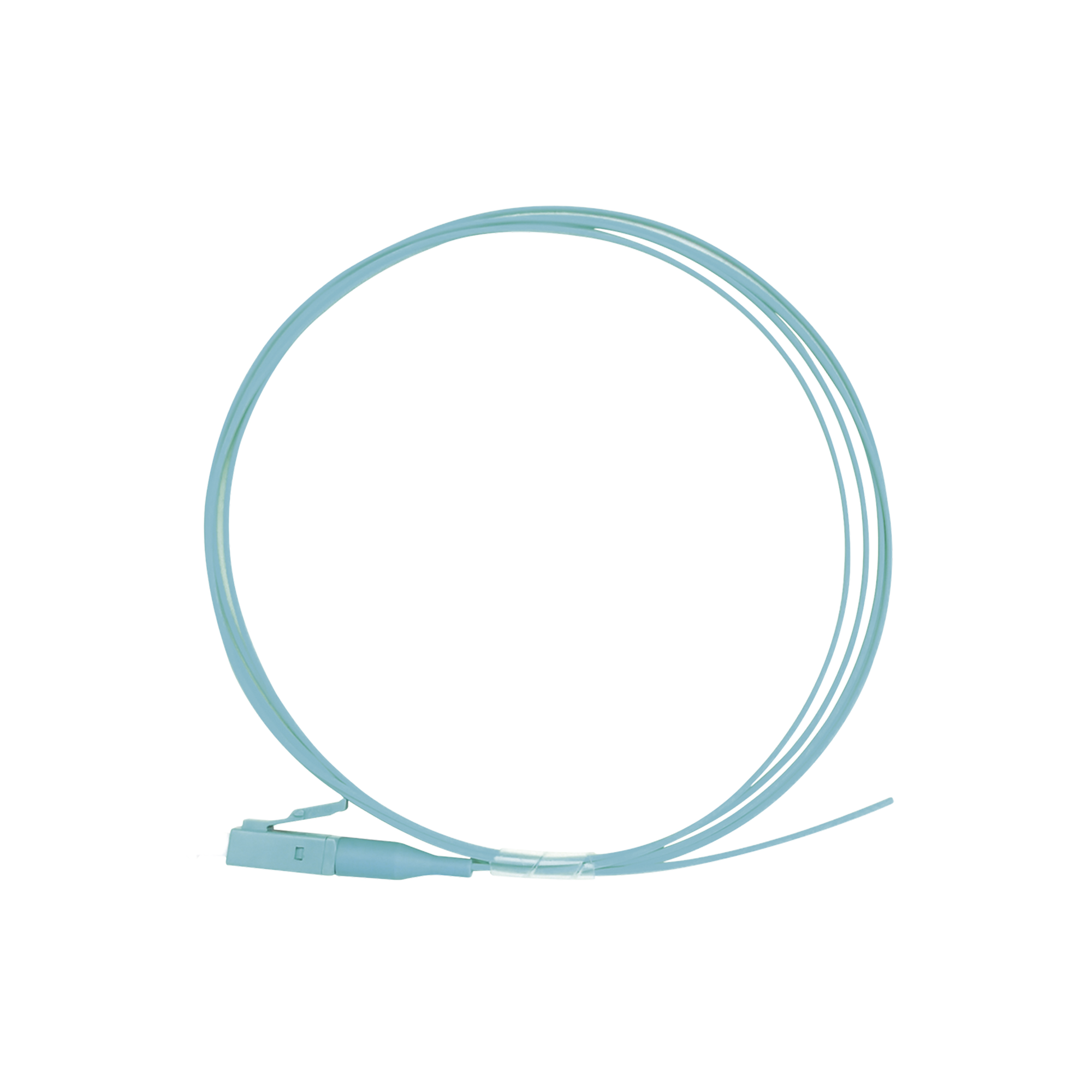 Pigtail de Fibra Óptica Simplex LC, PVC, OM4 50/125, Aqua, 1 Metro (3.28 Pies)