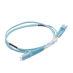 Jumper de Fibra Óptica Multimodo OM4 50/125 LC-LC OFNR (Riser), 2.0 mm, Dúplex, Aqua, 1 metro (3.28 pies)
