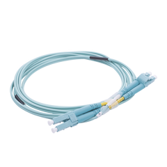 Jumper de Fibra Óptica Multimodo OM4 50/125 LC-LC OFNR (Riser), 2.0 mm, Dúplex, Aqua, 2 metros