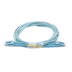 Jumper de Fibra Óptica Multimodo OM4 50/125 LC-LC OFNR (Riser), 2.0 mm, Dúplex, Aqua, 3 metros