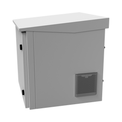 Gabinete de Exterior con Rack de 19" de 9UR con Ventiladores y Termostato, Se envía el Gabinete armado, (Montaje a poste o torre se vende por separado).