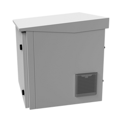 Gabinete de Exterior con Rack de 19" de 9UR con Ventiladores y Termostato, Se envía el Gabinete armado, (Montaje a poste o torre se vende por separado).