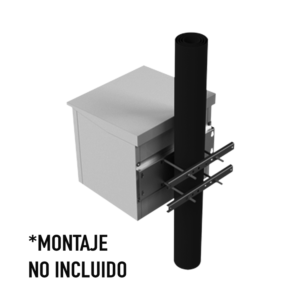 Gabinete de Exterior con Rack de 19" de 9UR con Ventiladores y Termostato, Se envía el Gabinete armado, (Montaje a poste o torre se vende por separado).