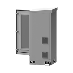 Gabinete de Piso para Exterior con Ventiladores y Termostato con Rack de 19" de 16 U + Espacio para Baterías, Se envía el Gabinete Armado.