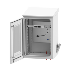 Gabinete de Exterior con Rack de 19" de 24U con Ventiladores y Termostato, Se envía el Gabinete Armado (Montaje a poste o torre se vende por separado).