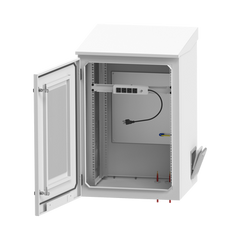 Gabinete de Exterior con Rack de 19" de 24U con Ventiladores y Termostato, Se envía el Gabinete Armado (Montaje a poste o torre se vende por separado).