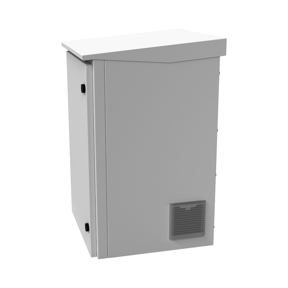 Gabinete de Exterior con Rack de 19" de 24U con Ventiladores y Termostato, Se envía el Gabinete Armado (Montaje a poste o torre se vende por separado).