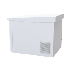 Gabinete PROFUNDO hasta 705 mm  de profundidad, de Exterior de 9UR con Ventiladores y Termostato, Se envía el Gabinete Armado, (Montaje a poste o torre se vende por separado).