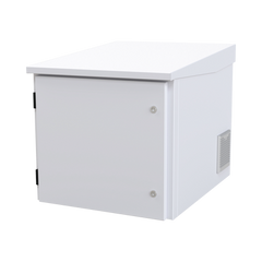 Gabinete PROFUNDO hasta 705 mm  de profundidad, de Exterior de 9UR con Ventiladores y Termostato, Se envía el Gabinete Armado, (Montaje a poste o torre se vende por separado).