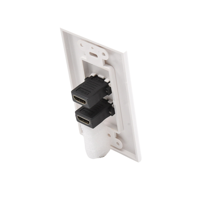 Placa de pared de 2 puertos HDMI hembra a hembra