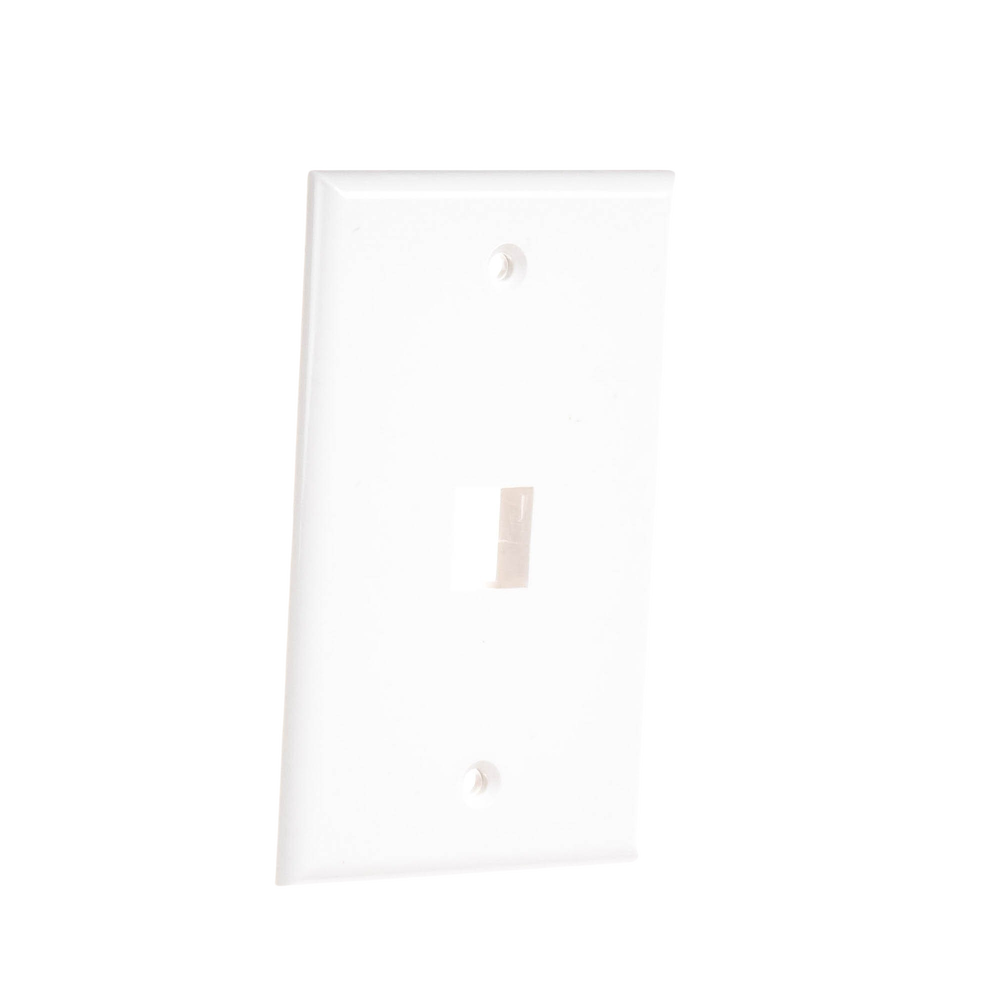 Placa de Pared de 1 Puerto, Keystone, Color Blanco