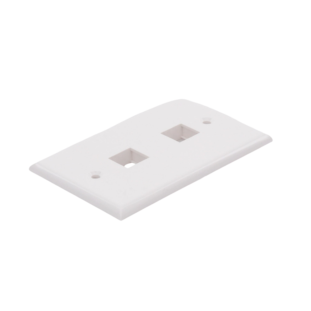 Placa de Pared de 2 Puertos, Keystone, Color Blanco