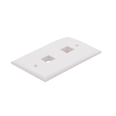 Placa de pared de 2 puertos, Keystone, Color Blanco