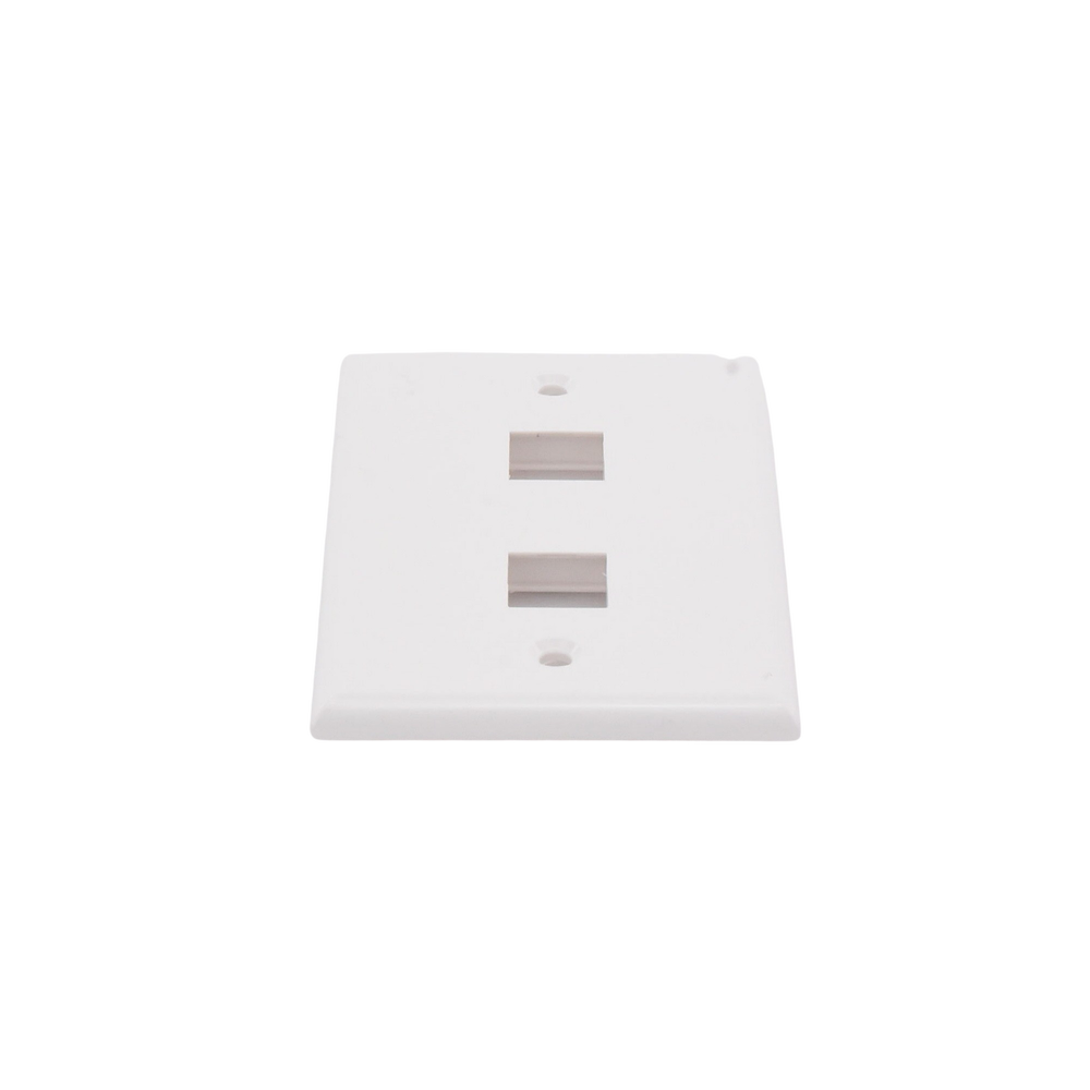 Placa de Pared de 2 Puertos, Keystone, Color Blanco