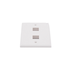 Placa de pared de 2 puertos, Keystone, Color Blanco
