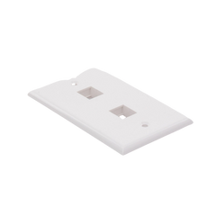 Placa de pared de 2 puertos, Keystone, Color Blanco