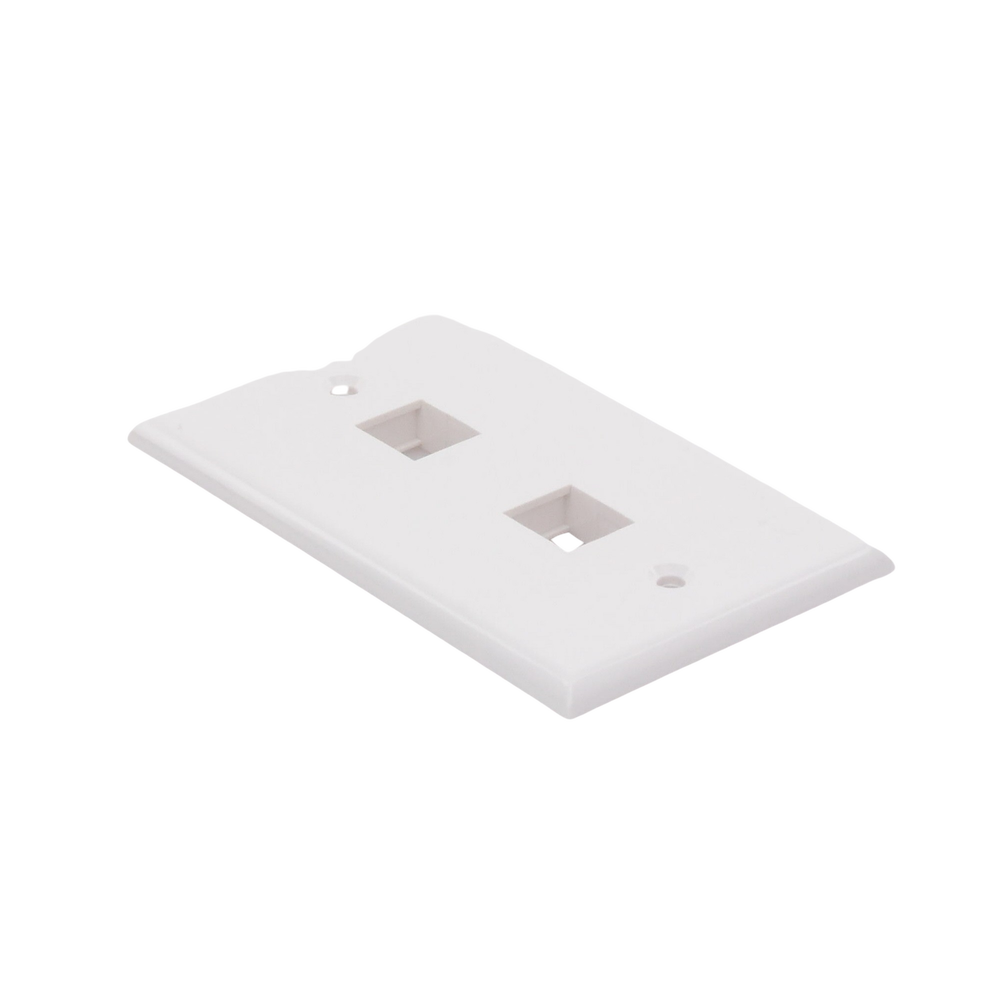 Placa de Pared de 2 Puertos, Keystone, Color Blanco
