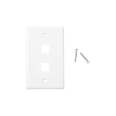 Placa de Pared de 2 Puertos, Keystone, Color Blanco
