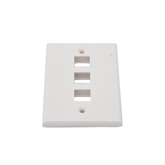 Placa de pared de 3 puertos, Keystone, Color Blanco