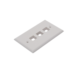 Placa de pared de 3 puertos, Keystone, Color Blanco