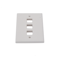 Placa de Pared de 3 Puertos, Keystone, Color Blanco