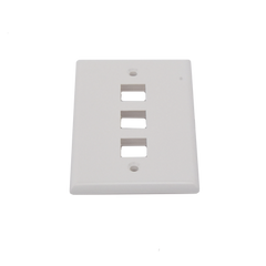 Placa de pared de 3 puertos, Keystone, Color Blanco