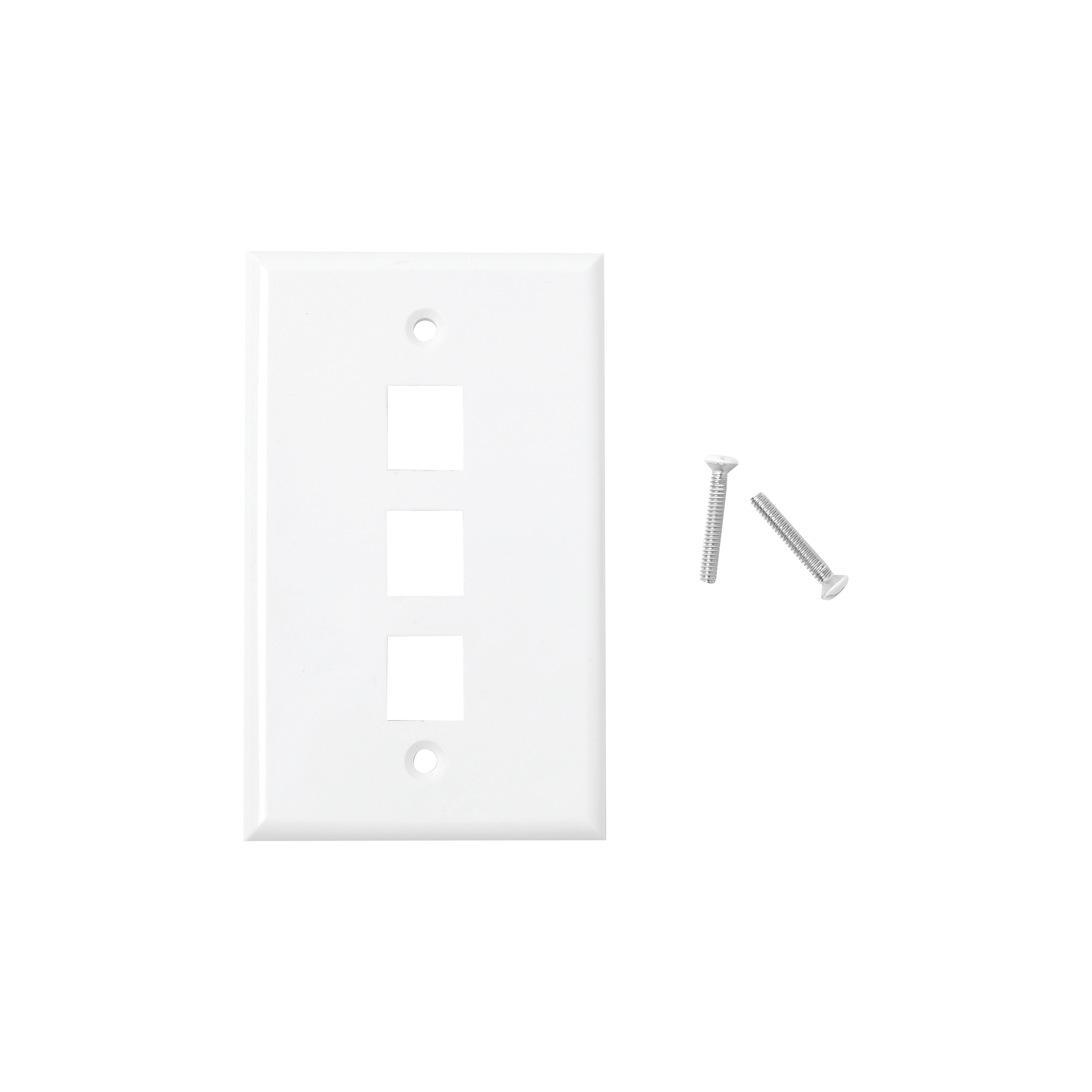 Placa de Pared de 3 Puertos, Keystone, Color Blanco