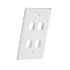 Placa de Pared de 4 Puertos, Keystone, Color Blanco