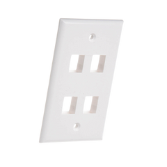 Placa de pared de 4 puertos, Keystone, Color Blanco
