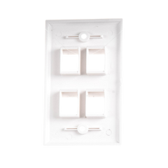 Placa de Pared de 4 Puertos, Keystone, Color Blanco