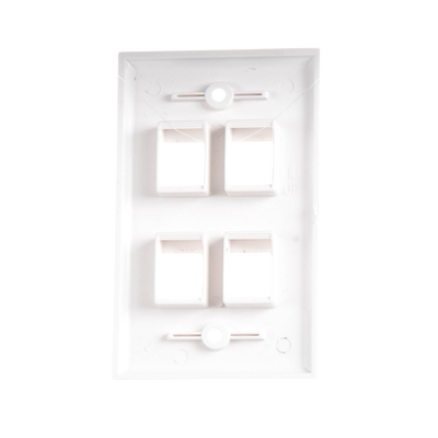 Placa de pared de 4 puertos, Keystone, Color Blanco