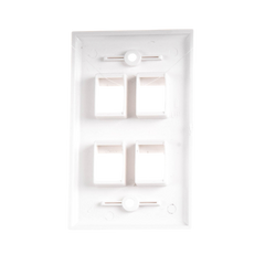 Placa de pared de 4 puertos, Keystone, Color Blanco