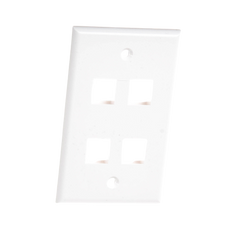 Placa de Pared de 4 Puertos, Keystone, Color Blanco