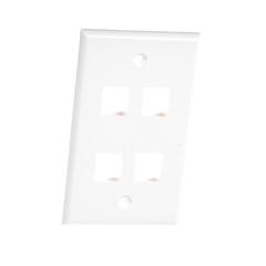 Placa de pared de 4 puertos, Keystone, Color Blanco
