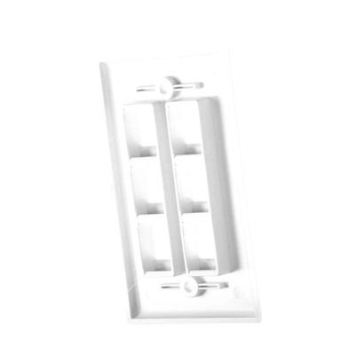 Placa de pared de 6 puertos, Keystone, Color Blanco