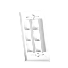 Placa de pared de 6 puertos, Keystone, Color Blanco